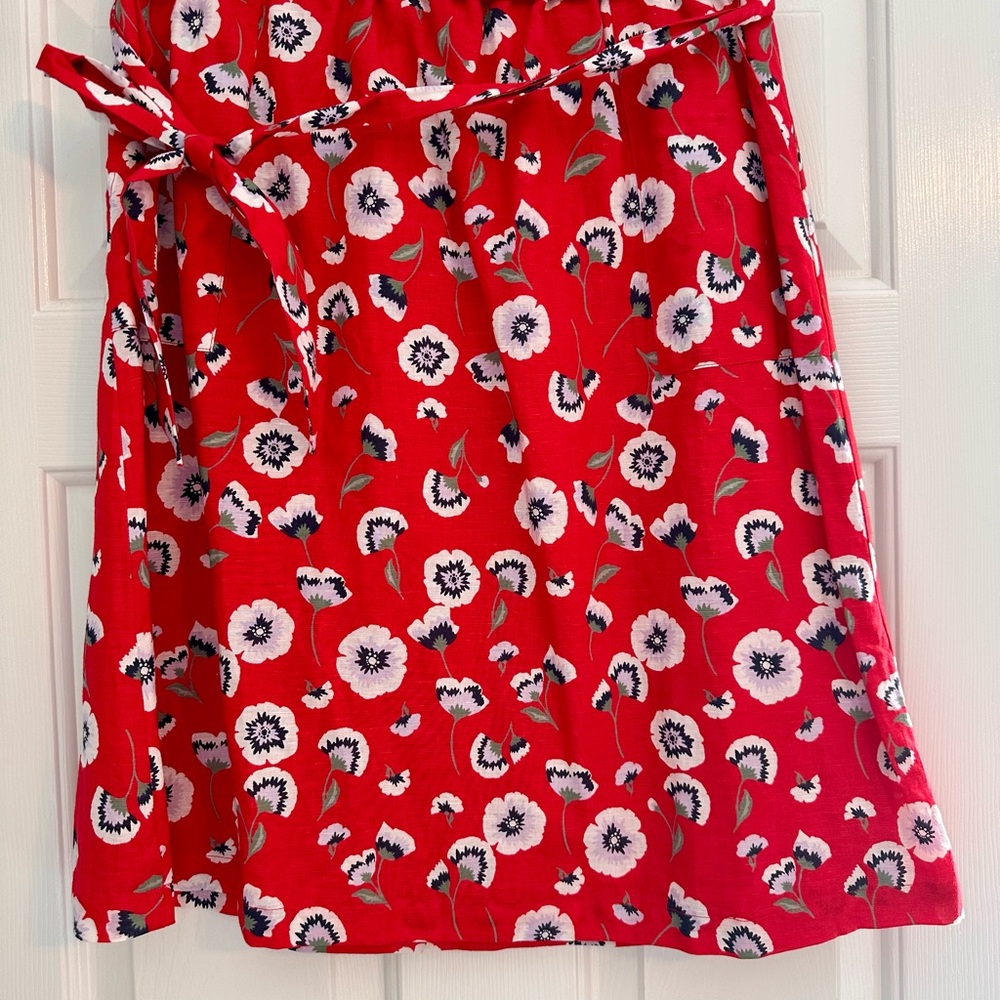 J. Crew Floral Red Skirt